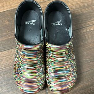Size 40 multi color danskos nursing shoes clogs